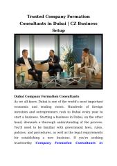Trusted Company Formation Consultants in Dubai CZ Business Setup.docx