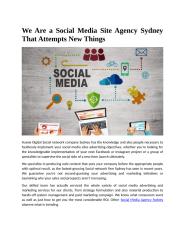 We Are a Social Media Site Agency Sydney That Attempts New Things.docx