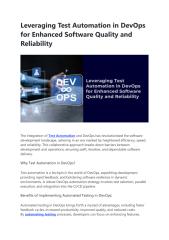 Leveraging Test Automation in DevOps for Enhanced Software Quality and Reliability.pdf